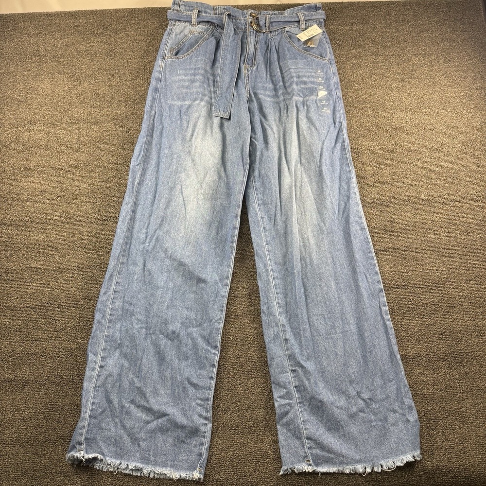 Maurices Womens Blue High Rise Fray Hem Straight Leg Denim Jeans Size 10